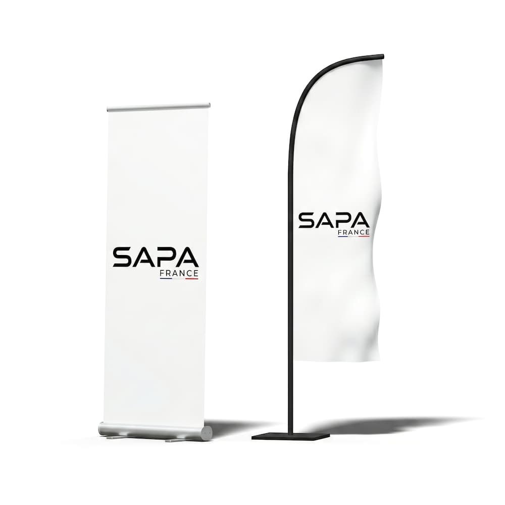 Roll-up et beach flag personnalisés par SAPA France